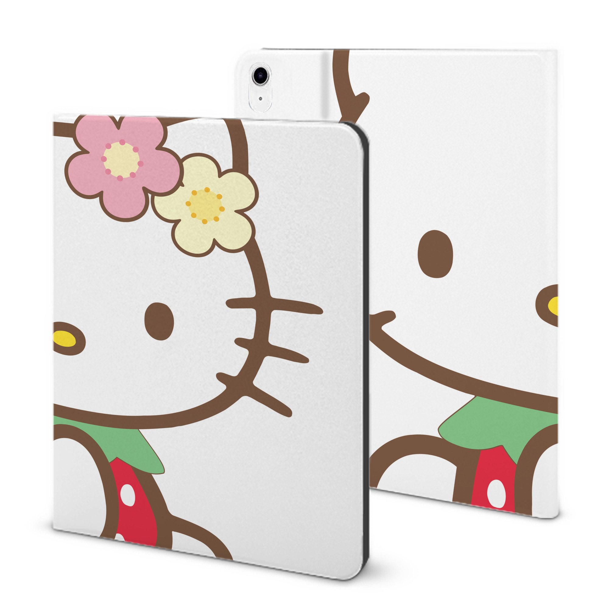 （画像用） Hello Kitty ハローキティ IPad ケース ブック型 PUレザー TPU 耐衝撃 軽量 薄型 ペン収納なし 全面保護 IPad 各モデル対応